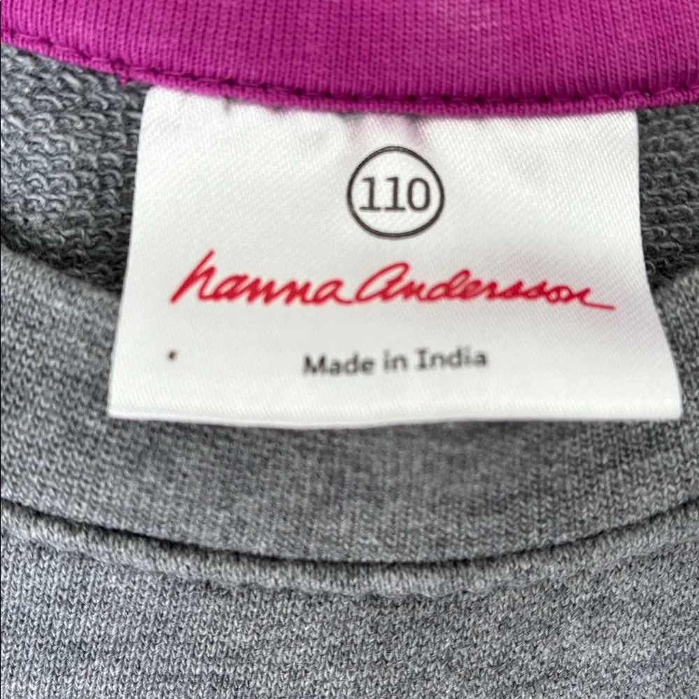 Hanna Andersson Sz 110 US 5 Bundle of 2 Dresses Gray Purple Heart Boden Gap